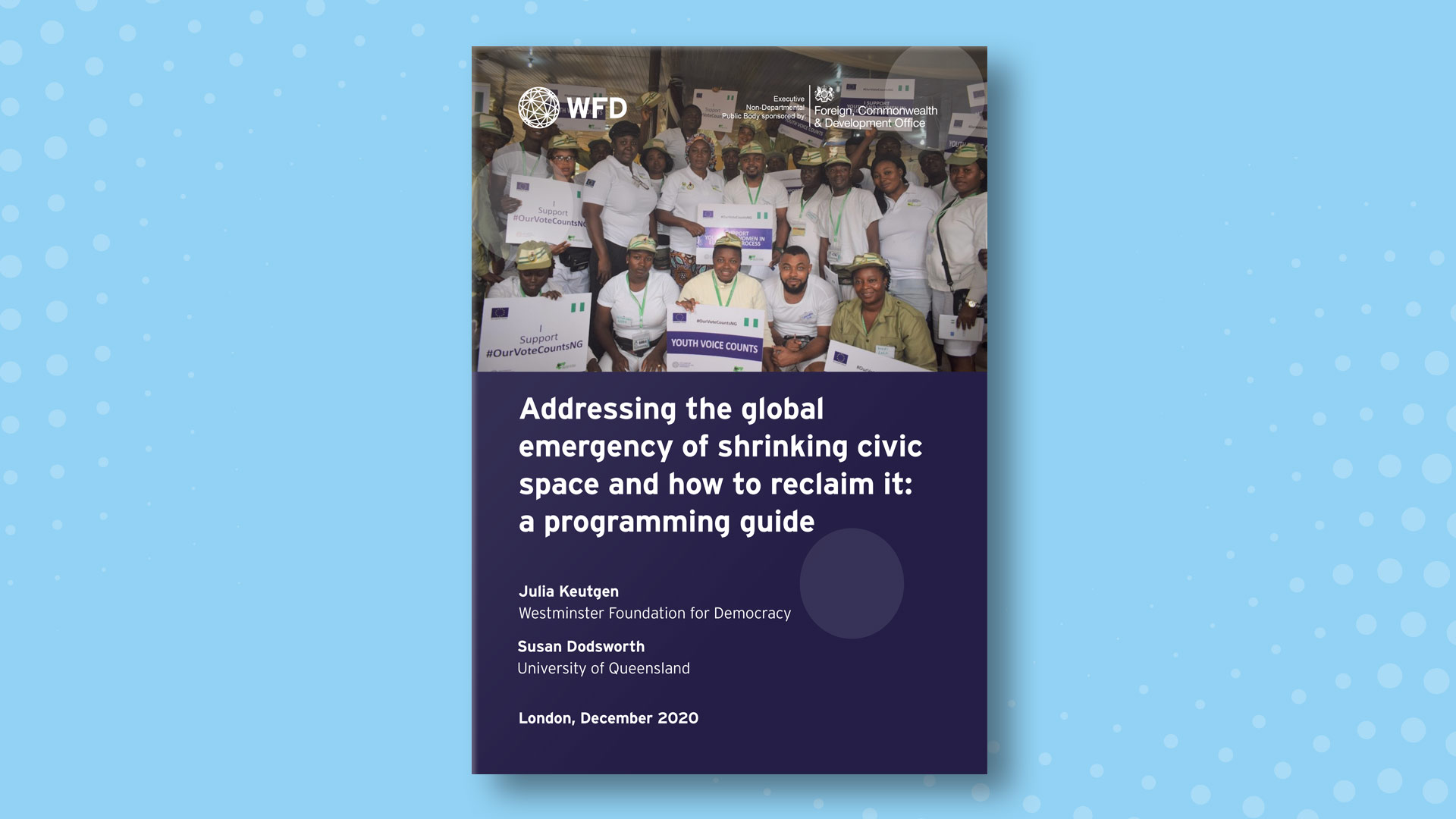 Addressing the global emergency of shrinking civic space and how to reclaim it: a programming guide front cover