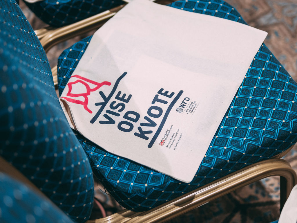 a bag on a chair at a WFD event