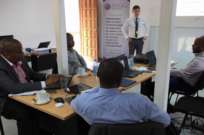 A man facilitating a meeting