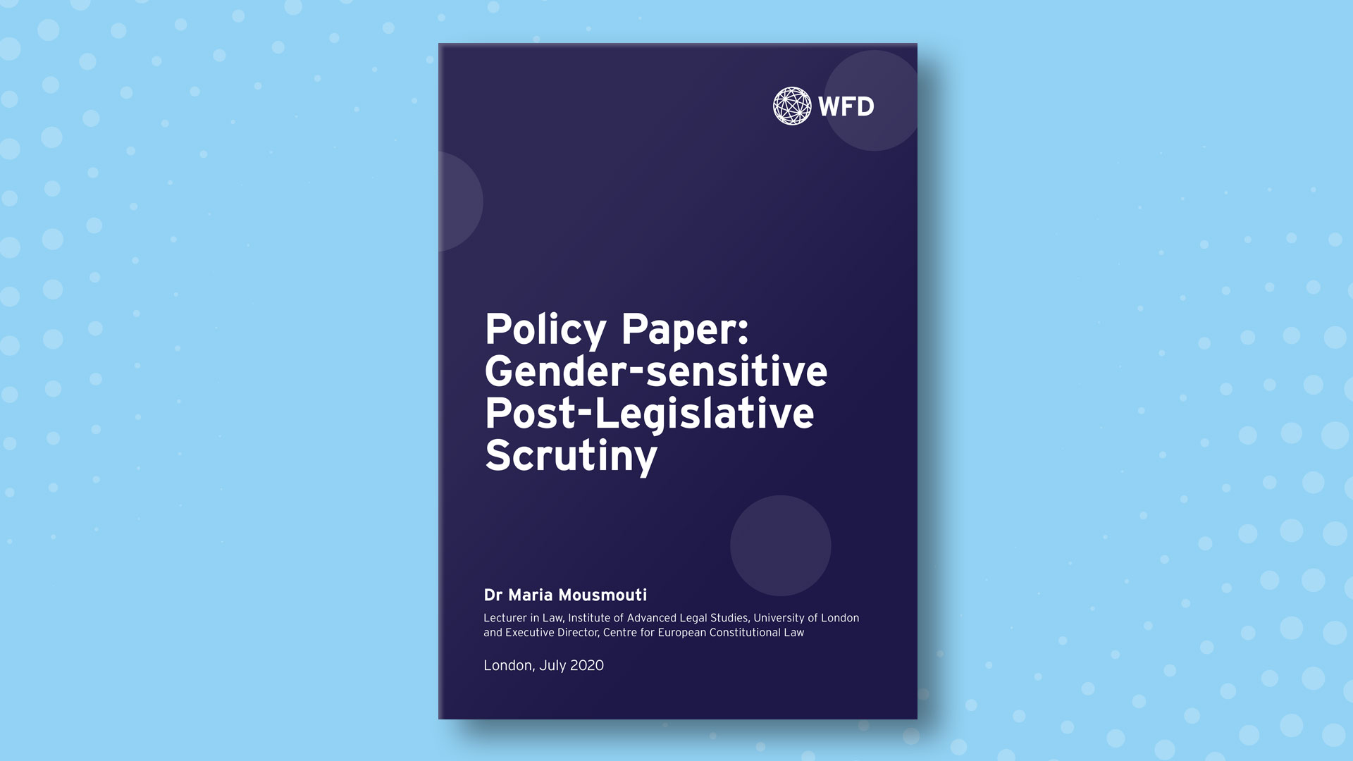 cover of gender-sensitive post-legislative scrutiny resource