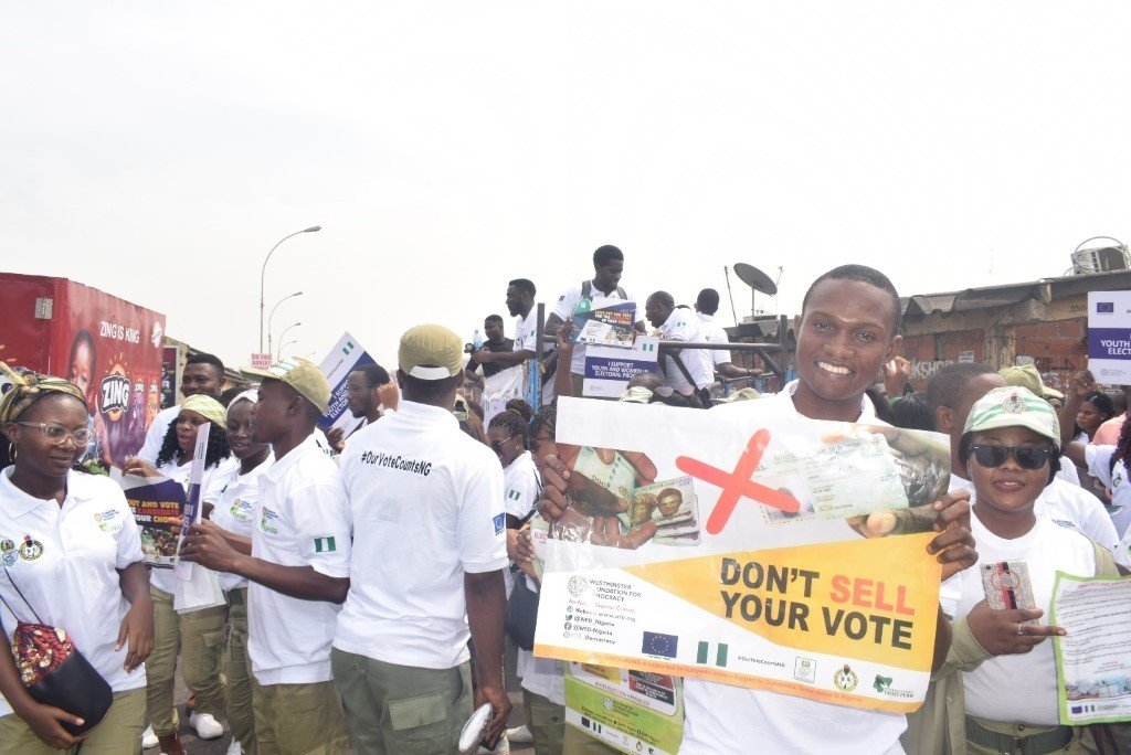 People holding placards