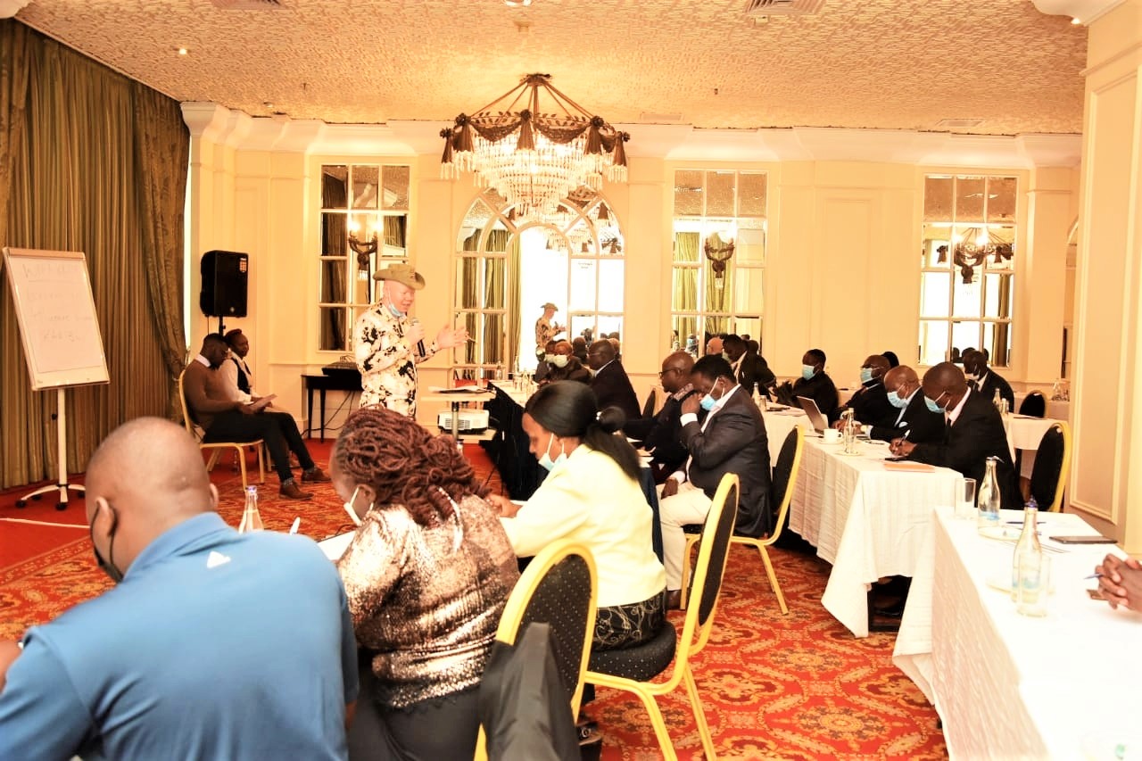 A man addressing a meeting