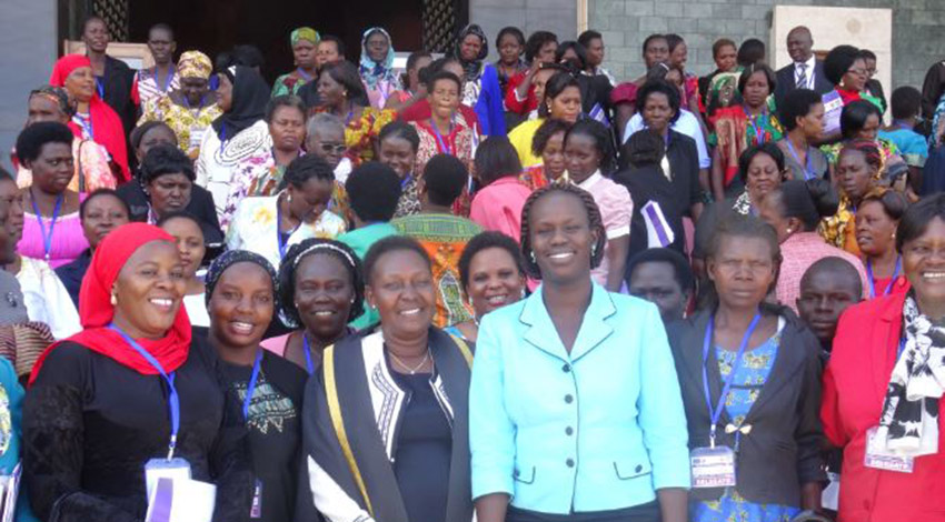 A group of women standing