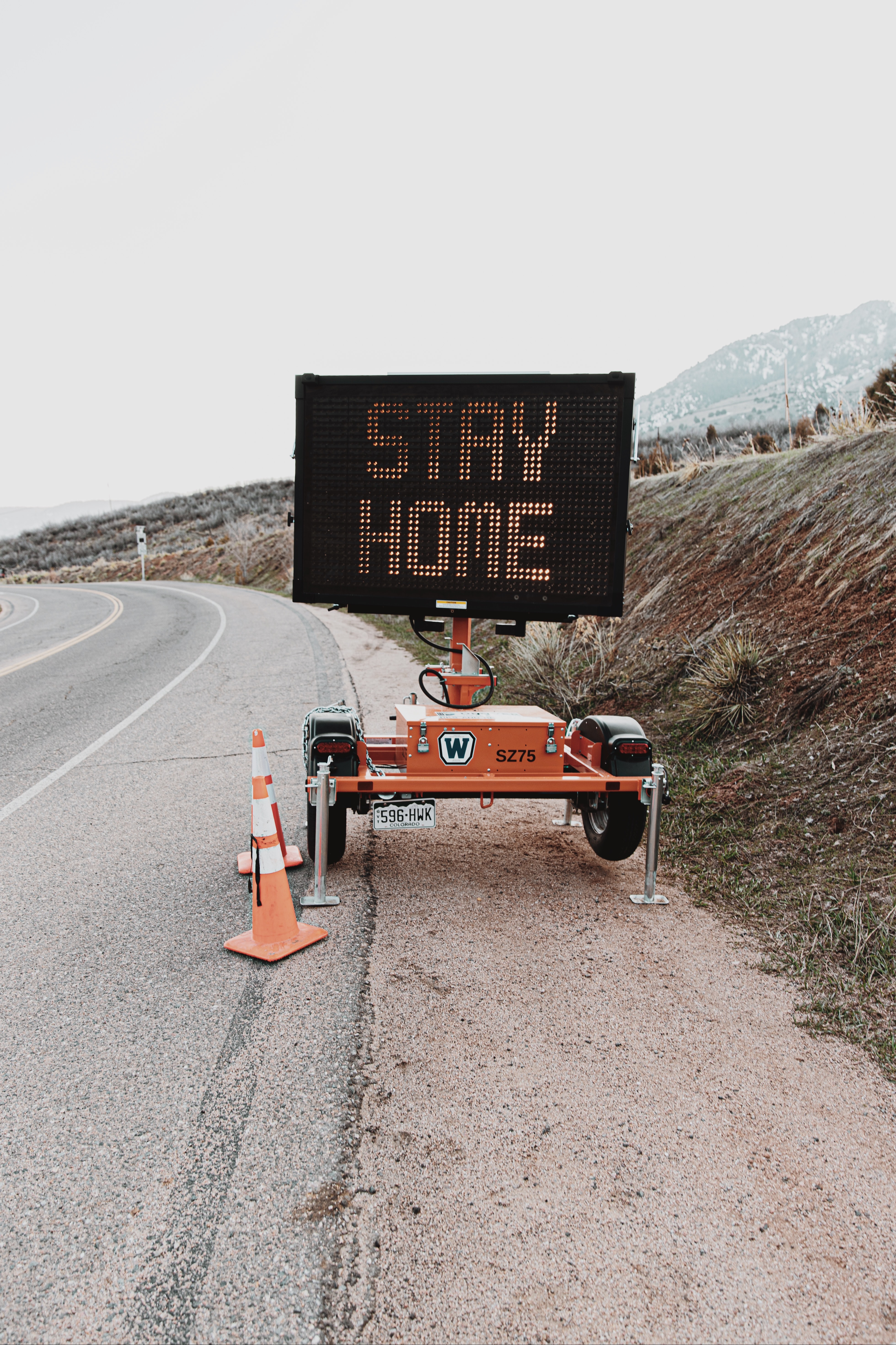 A sign telling people to stay home