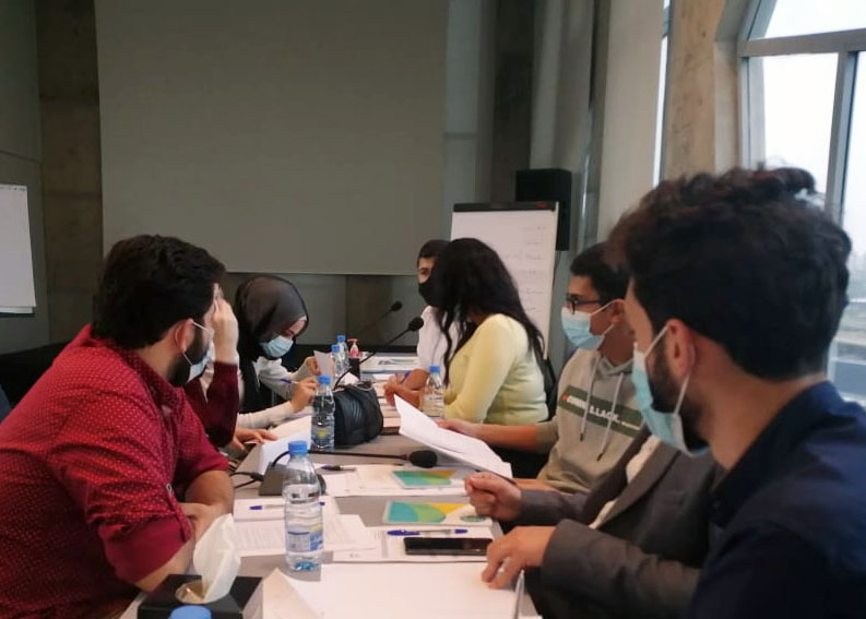 Young people working together at a table