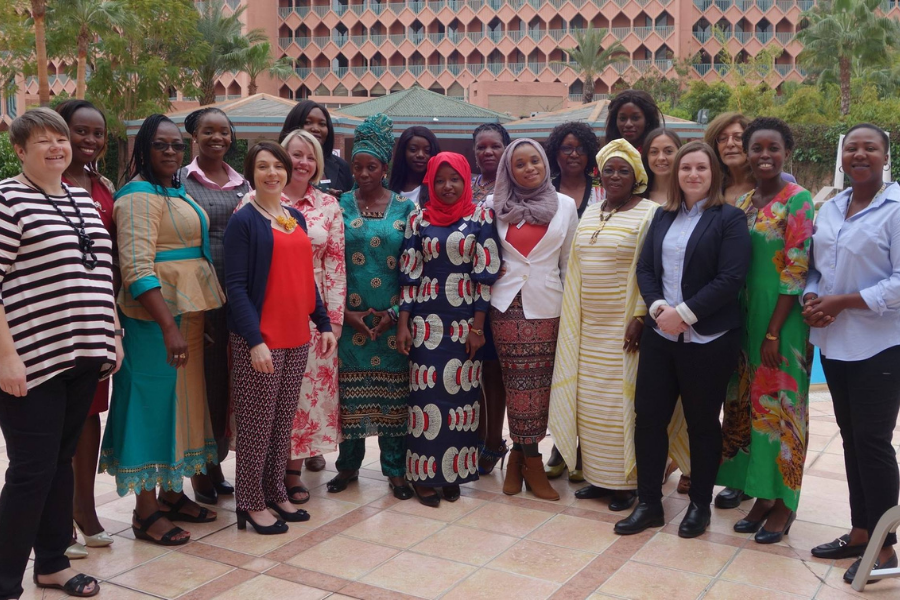 A group of women standing