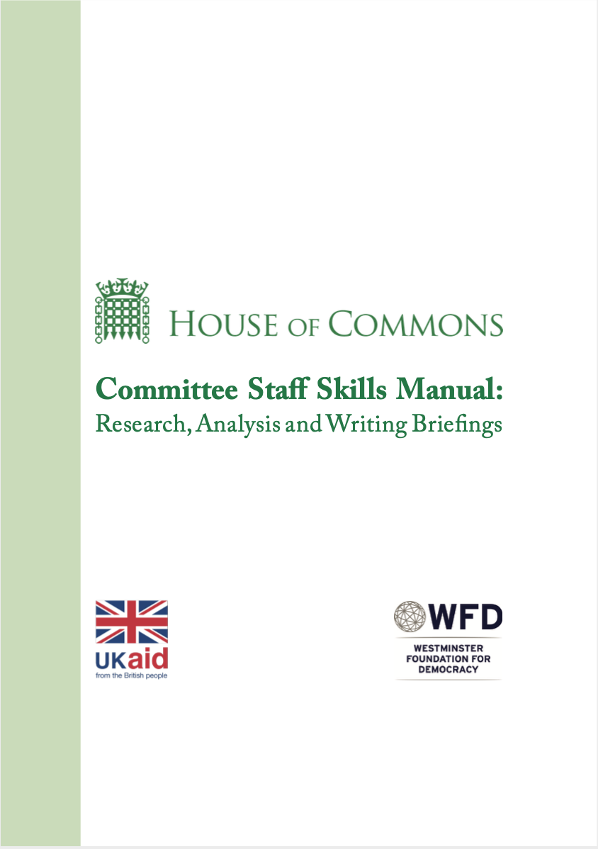 Resource publication cover - House of Commons Committee Staff Skills Manual