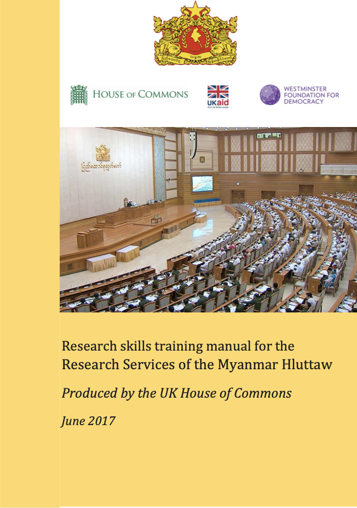 Research skills training manual for the Research Services of the Myanmar Hluttaw