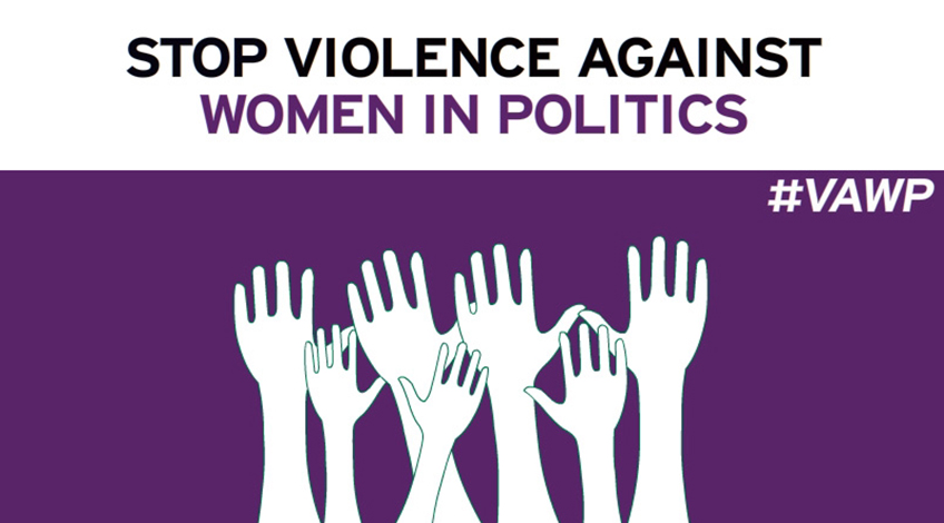 Banner on stopping violence against women in politics