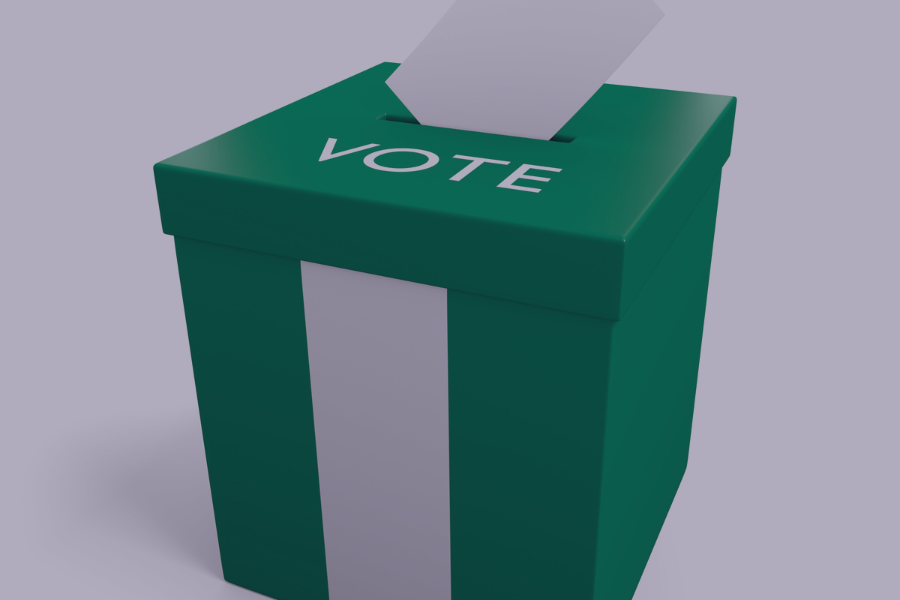 A ballot box written vote
