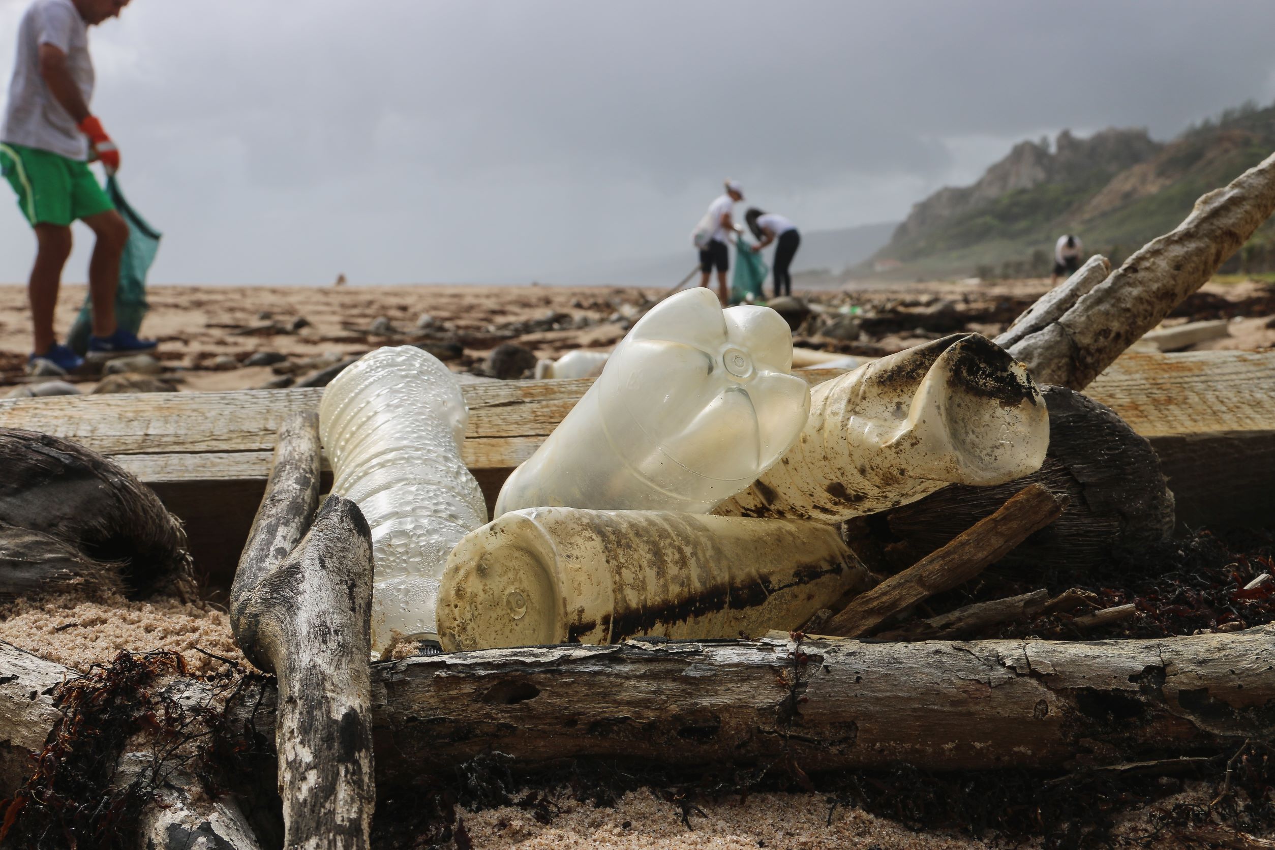 plastics on barbados beach