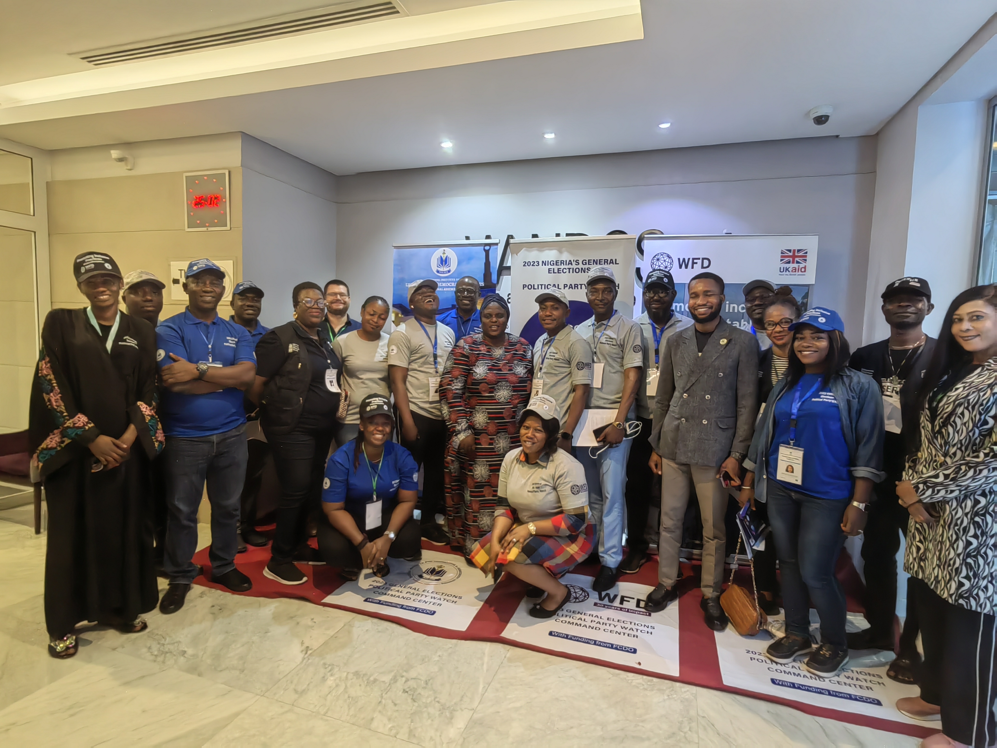 Group photo with some of the visitors at the command centre