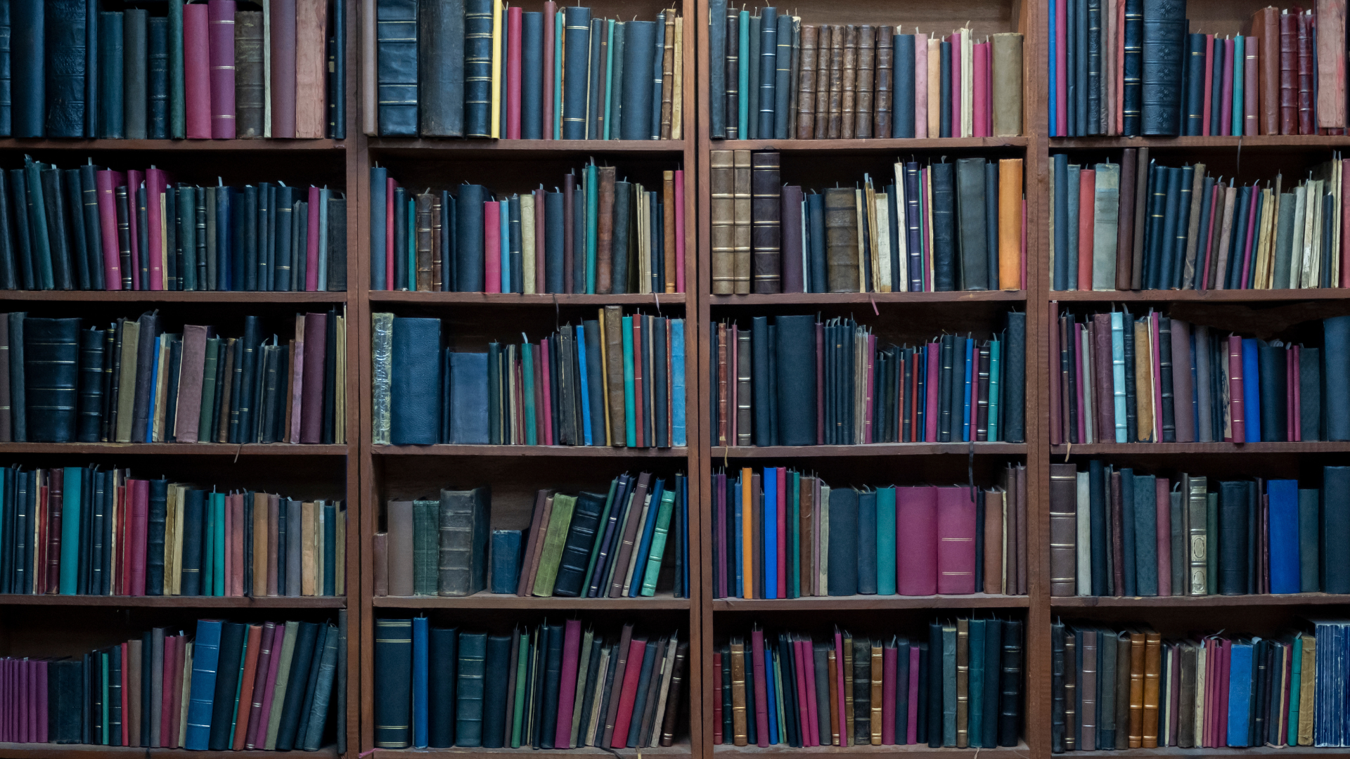 library books on a shelf