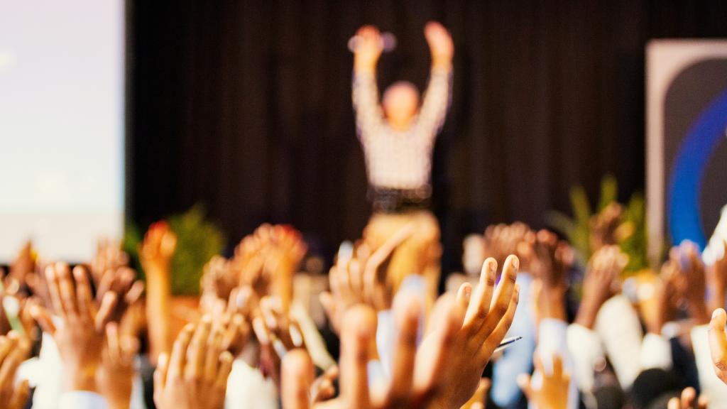 Hands raised in the air