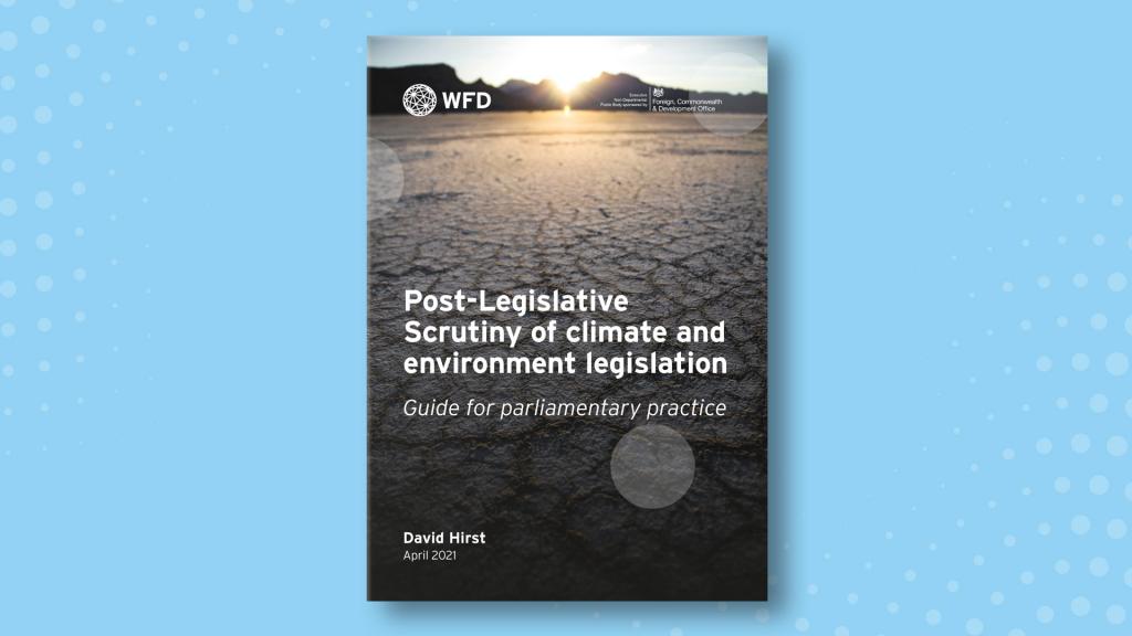 cover of post-legislative scrutiny of climate and environment legislation resource