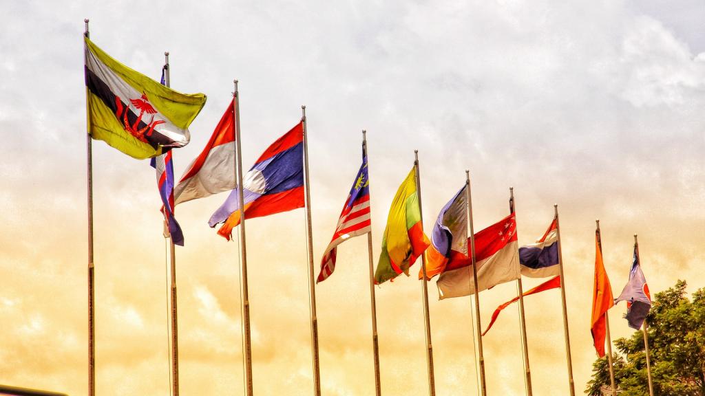 ASEAN flags flying