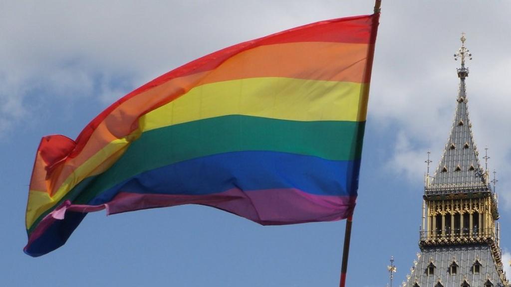 Pride flag in front of the big ben