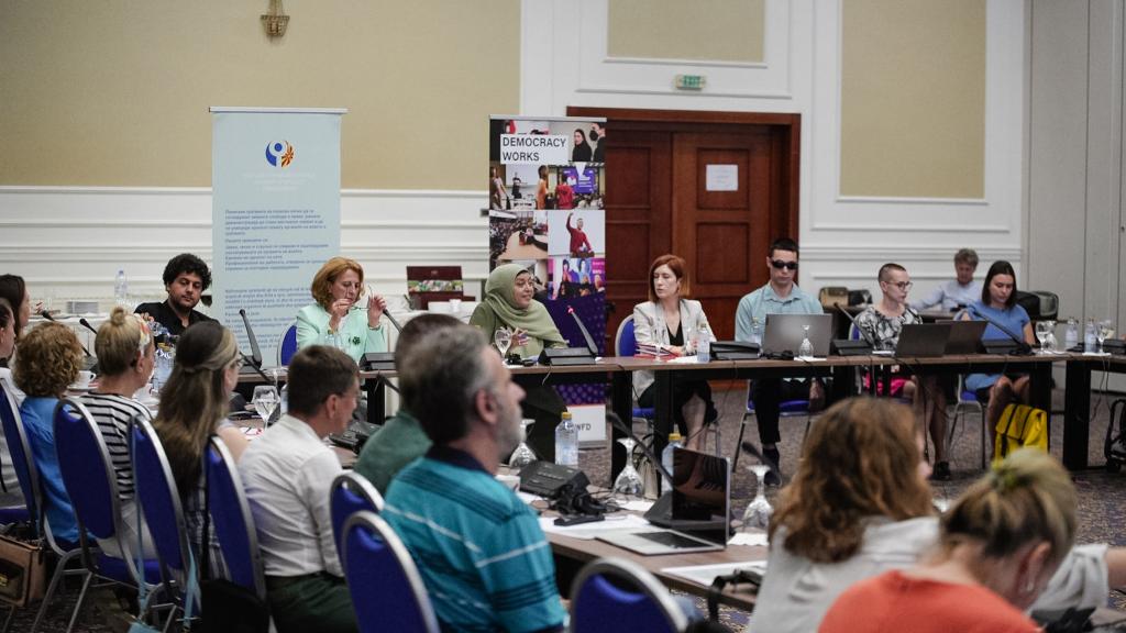 People sitting in a meeting