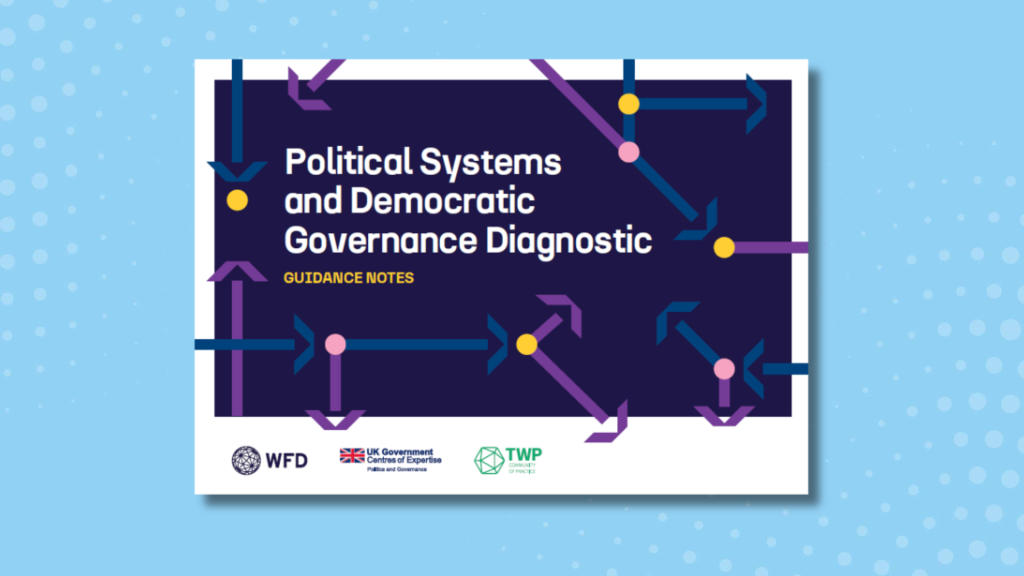 The front cover of the political systems and democratic governance diagnostic