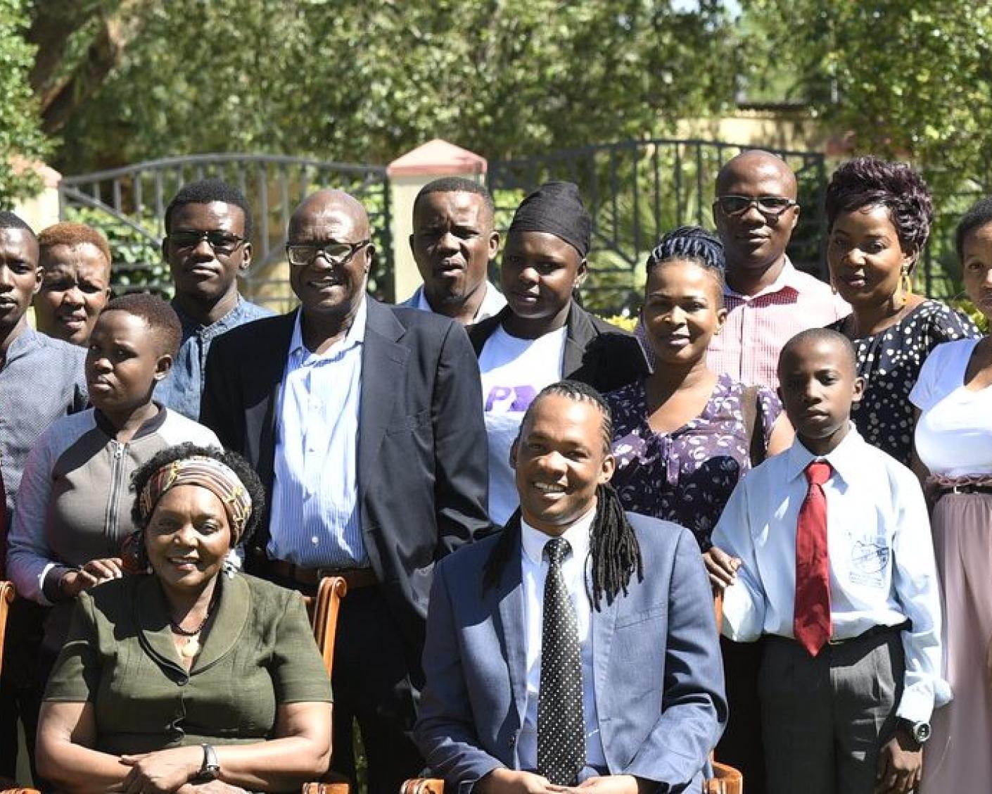 A group of people posing for a photo