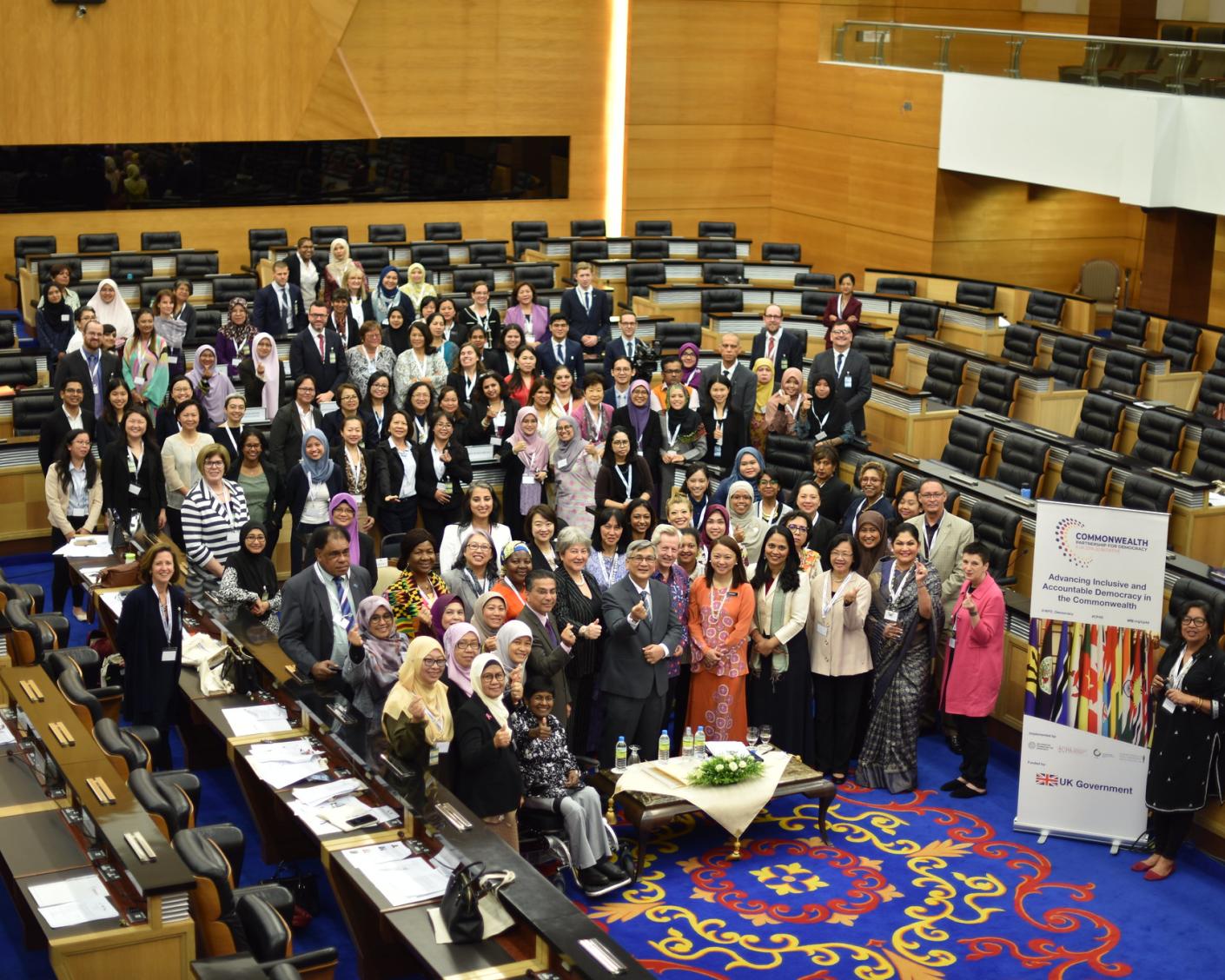 Group short shot of participants in the Commonwealth Partnership for Democracy #WomenWhoLead conference in Malaysia February 2019