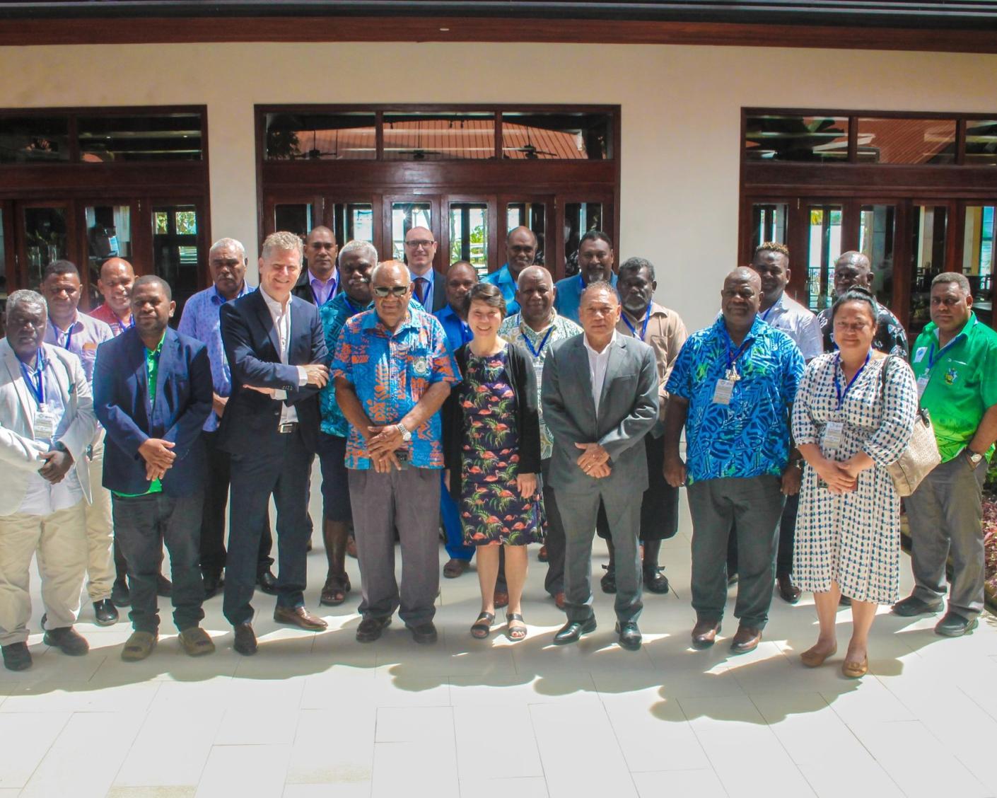 A group photo consisting of MPs from Solomon Islands and WFD staff
