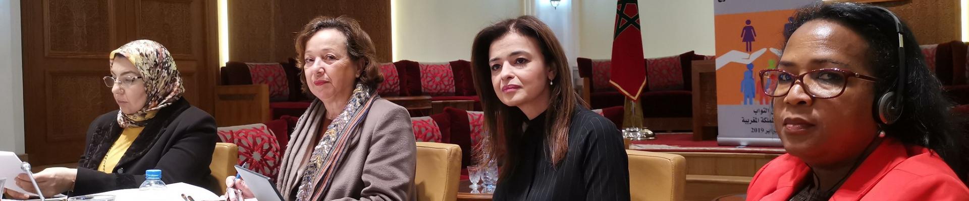 Women MPs in Morocco in a meeting with a WFD staff member