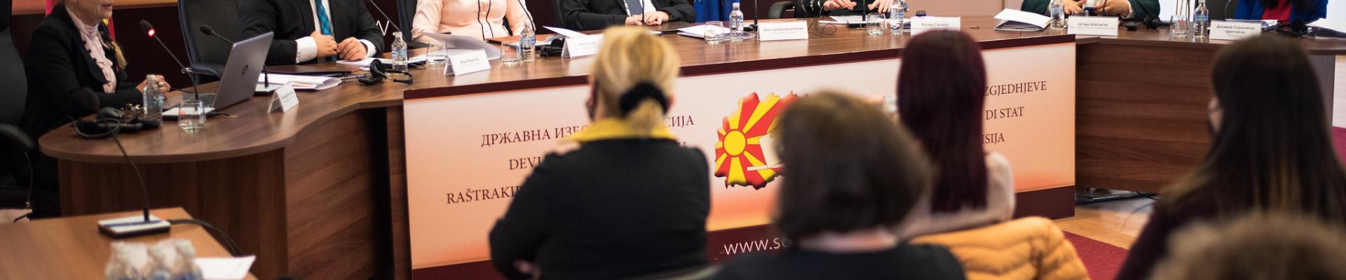 people at the presentation of the report of the monitoring mission of persons with disabilities on the parliamentary elections in North Macedonia.