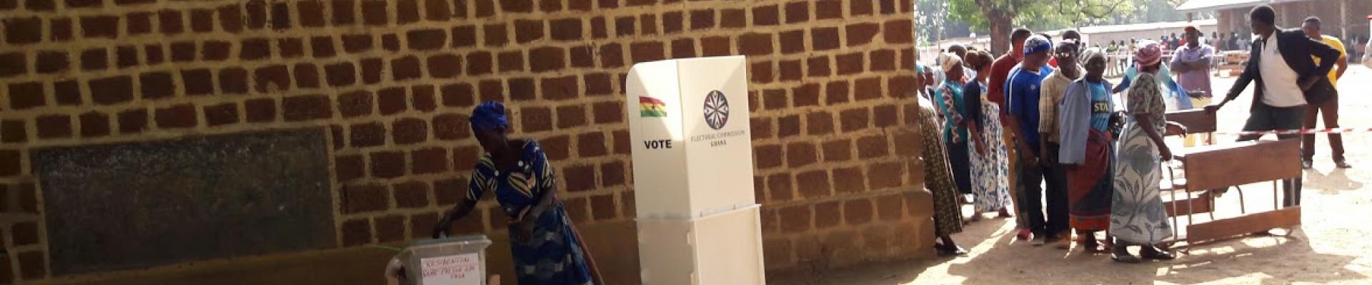 People in voting queue