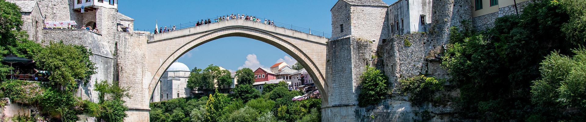 The Old Bridge spanning the Neretva River in Mostar