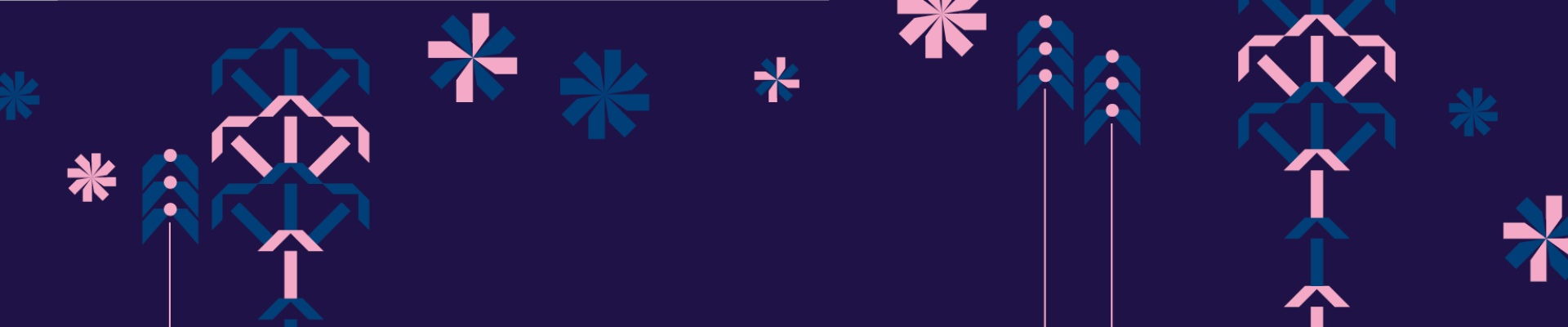 Abstract flowers on dark blue background