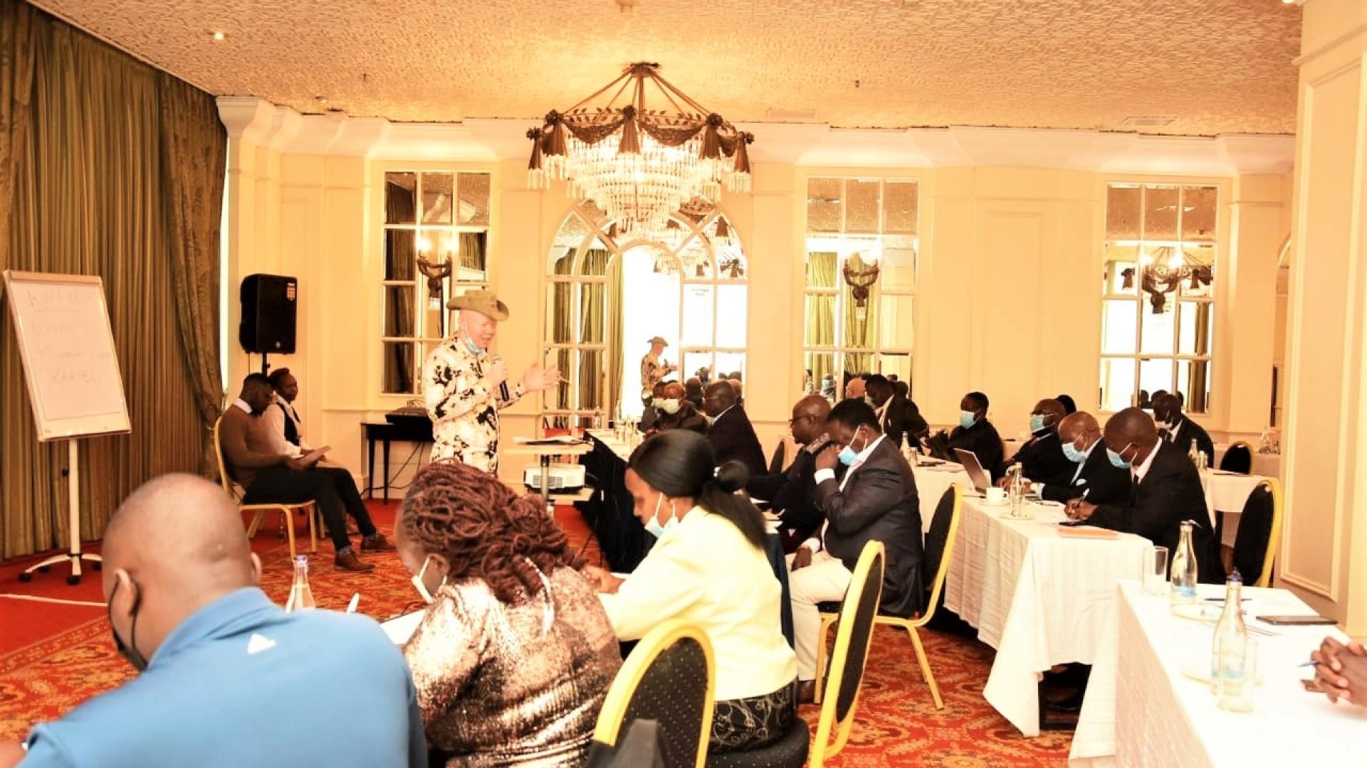 A man addressing a meeting