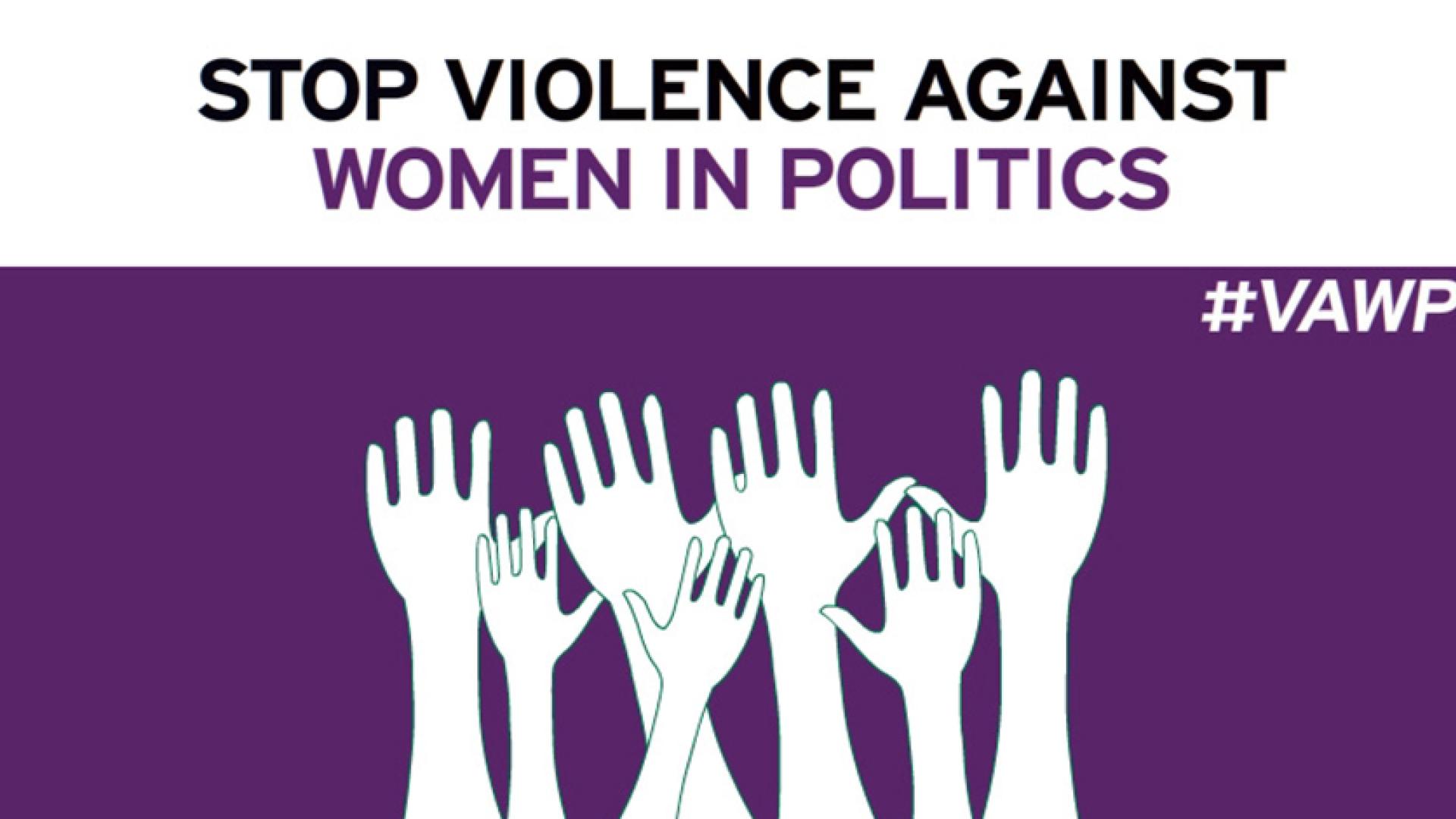 Banner on stopping violence against women in politics