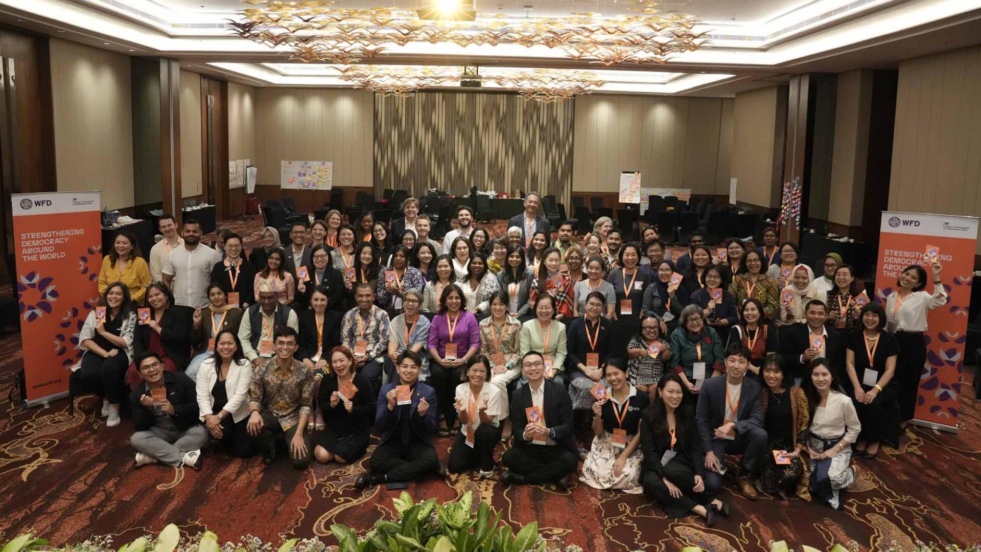 A group photo of participants at the 2023 democracy action partnerships