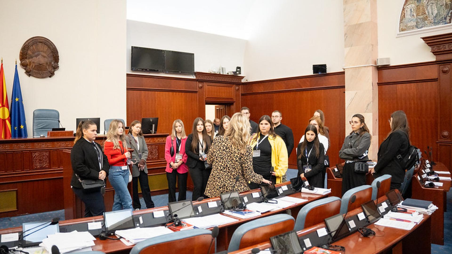 Young people in the parliament of North Macedonia