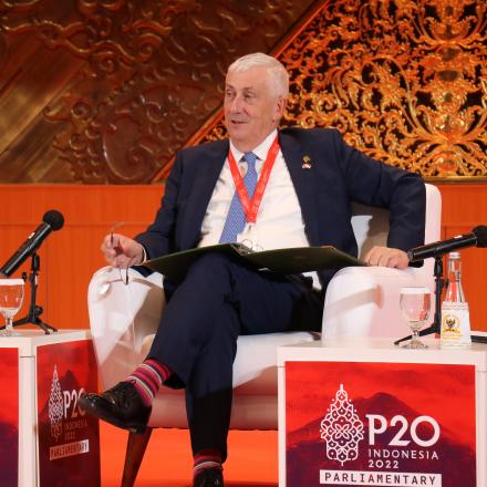 Sir Lindsay Hoyle at the P20 Summit in Jakarta