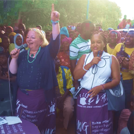 Anne McLaughlin MP at a rally for Malawi's Parliamentary Women's Caucus